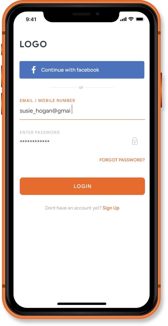 App login screen