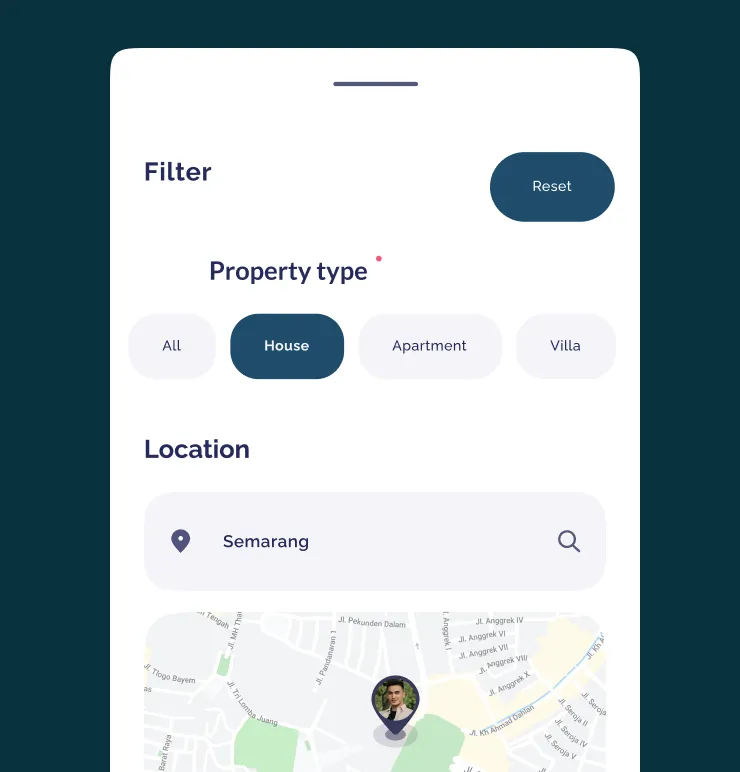 Advanced search filters feature