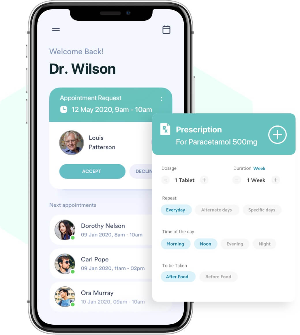 Doctor telemedicine mobile app