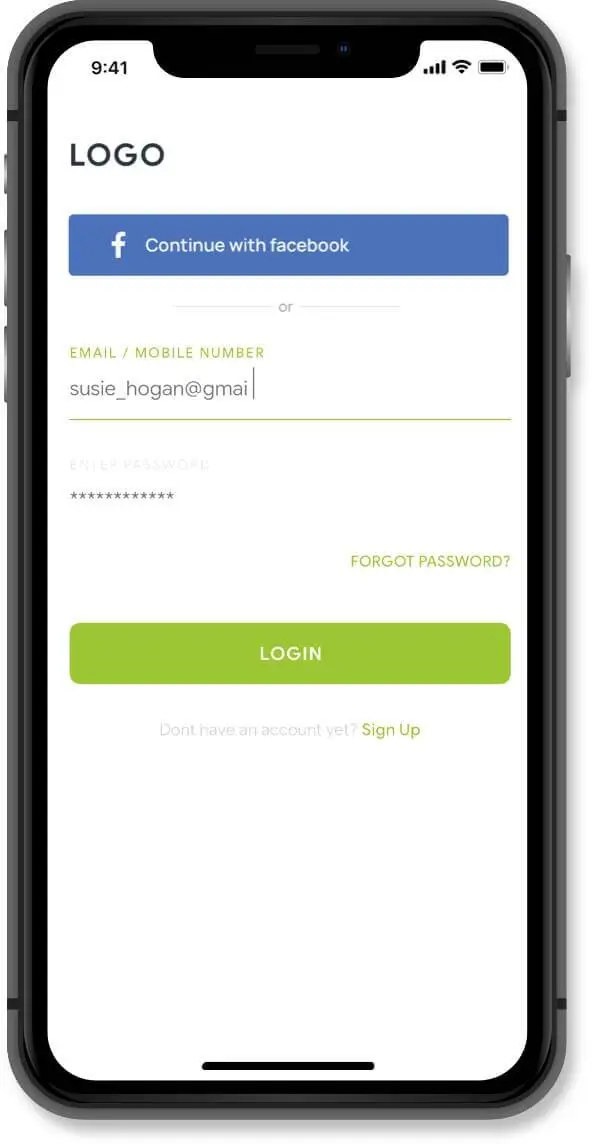 Uber Eats clone app Easy Login screen — food delivery app feature preview