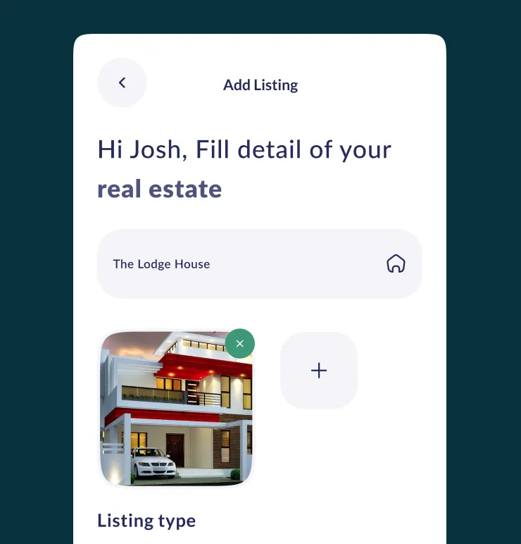 Property listings feature