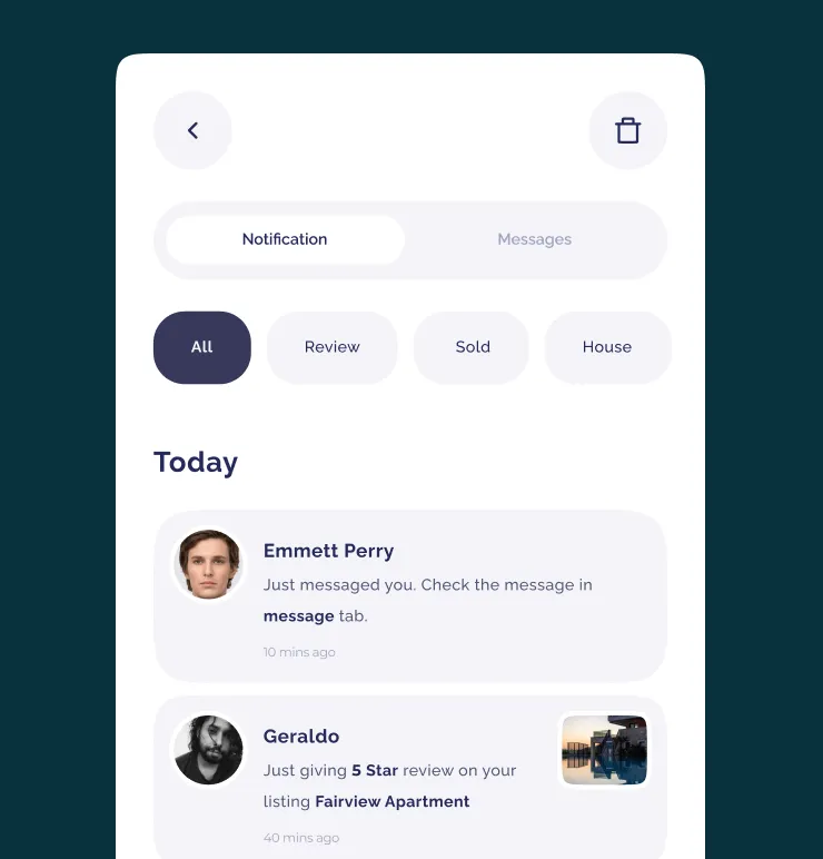 Push notifications feature