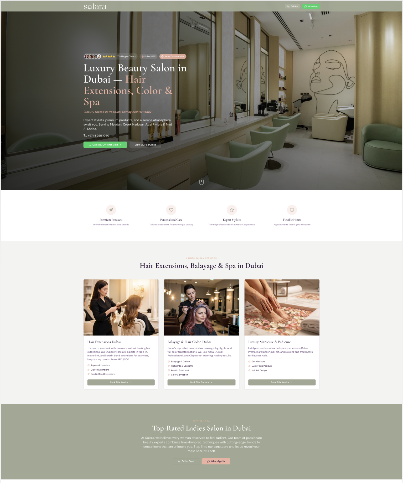 Luxury beauty & wellness website - Salon booking platform