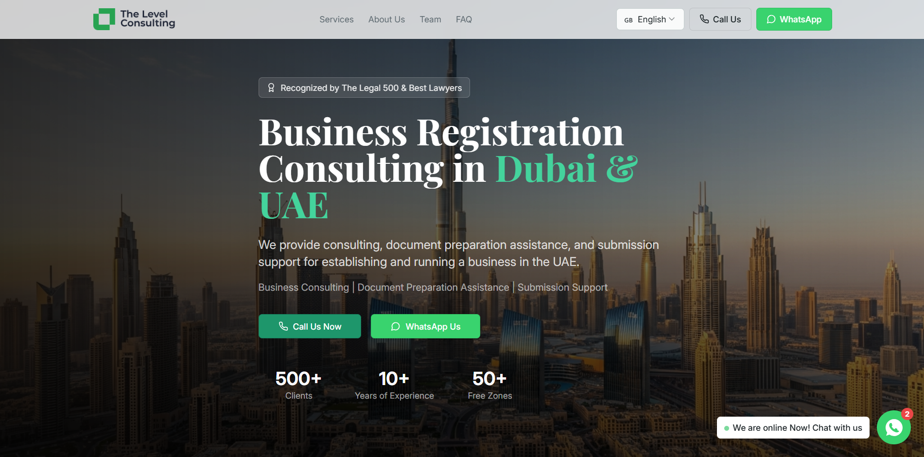 The Level Consulting - Desktop View