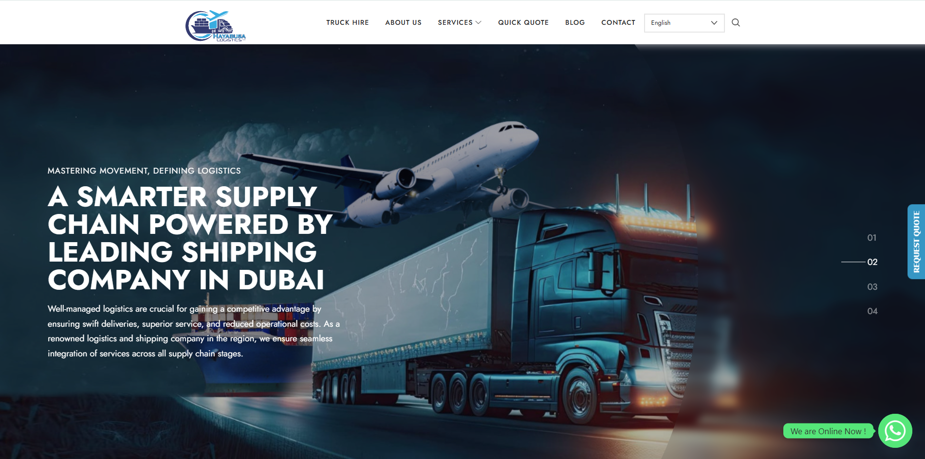 Hayabusa Logistics - Desktop View