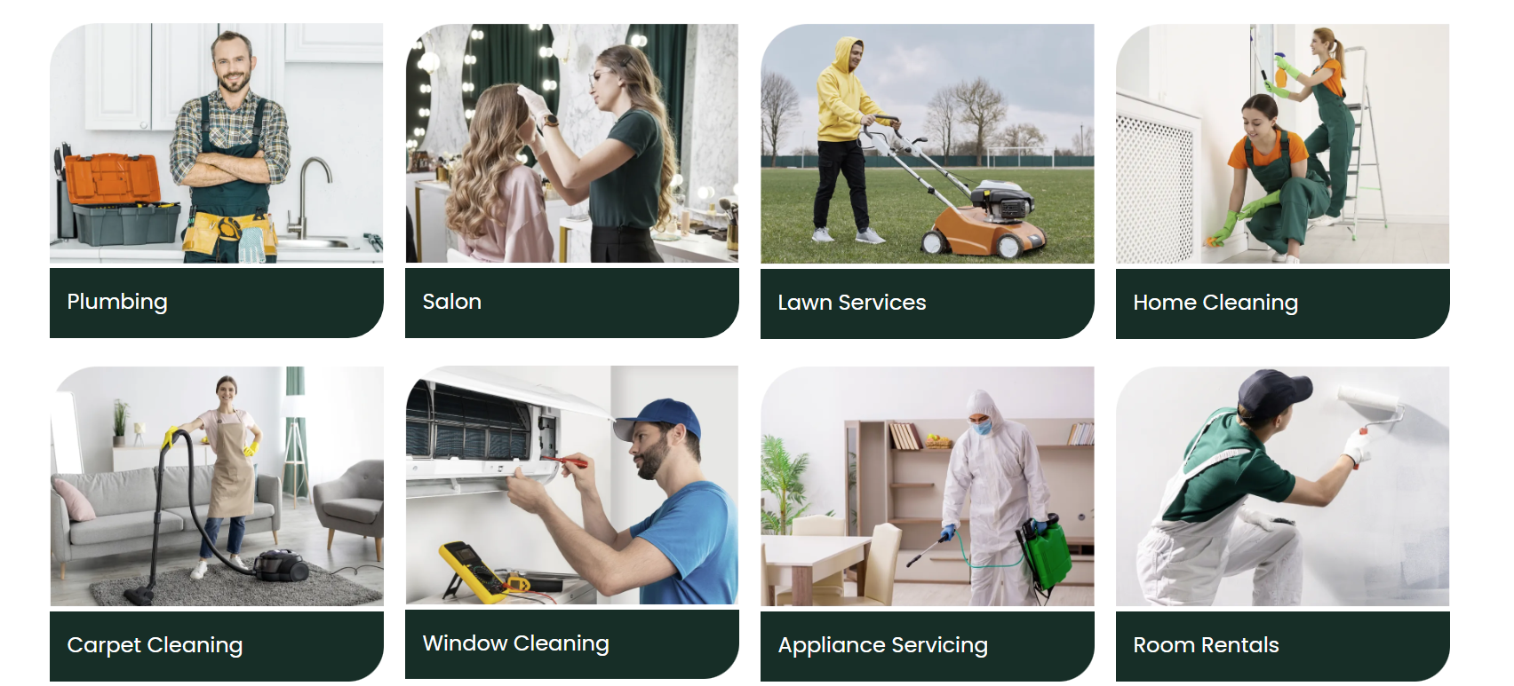 Home services marketplace — plumbing, salon, cleaning, carpentry and more service categories