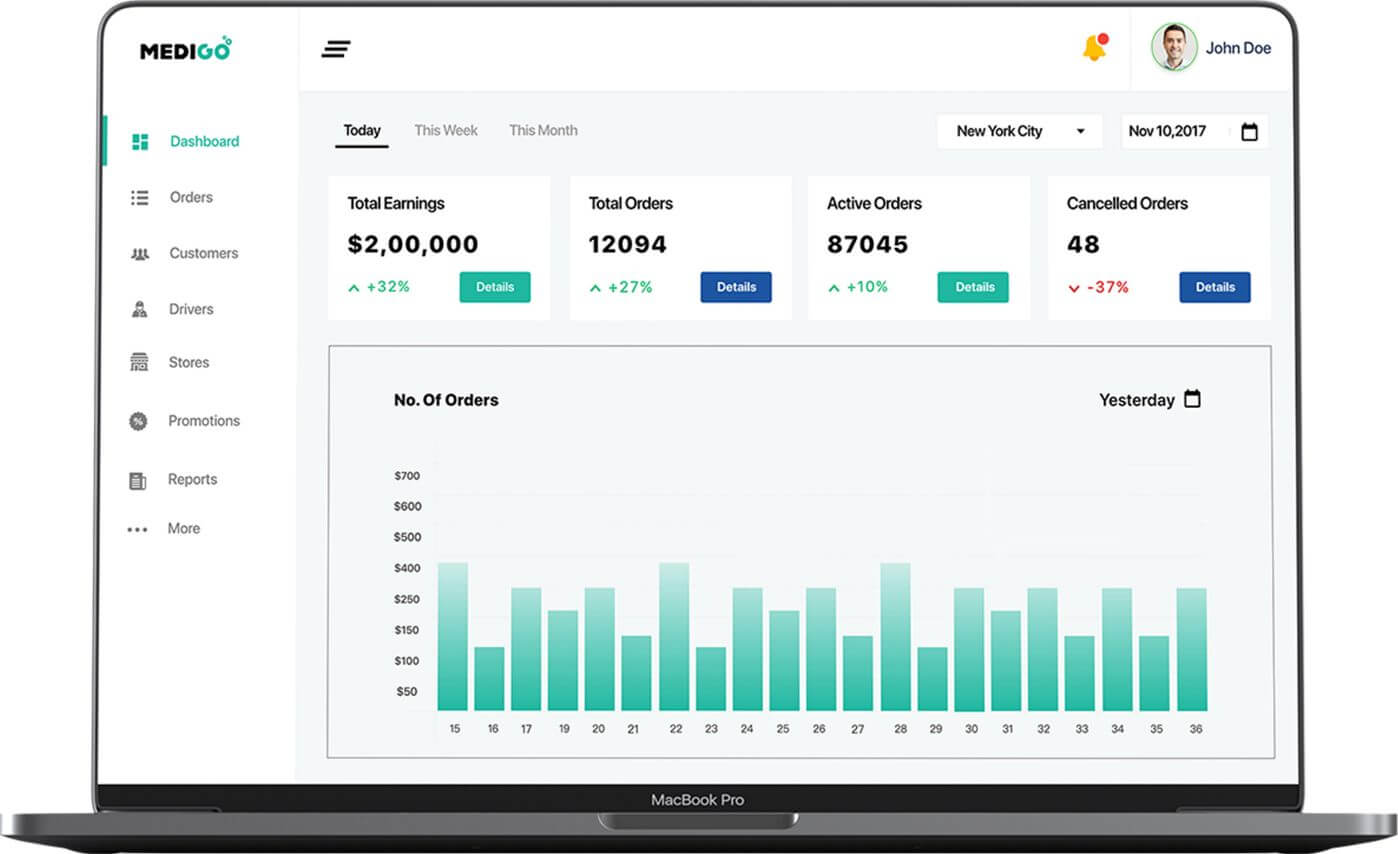 Pharmacy delivery admin dashboard