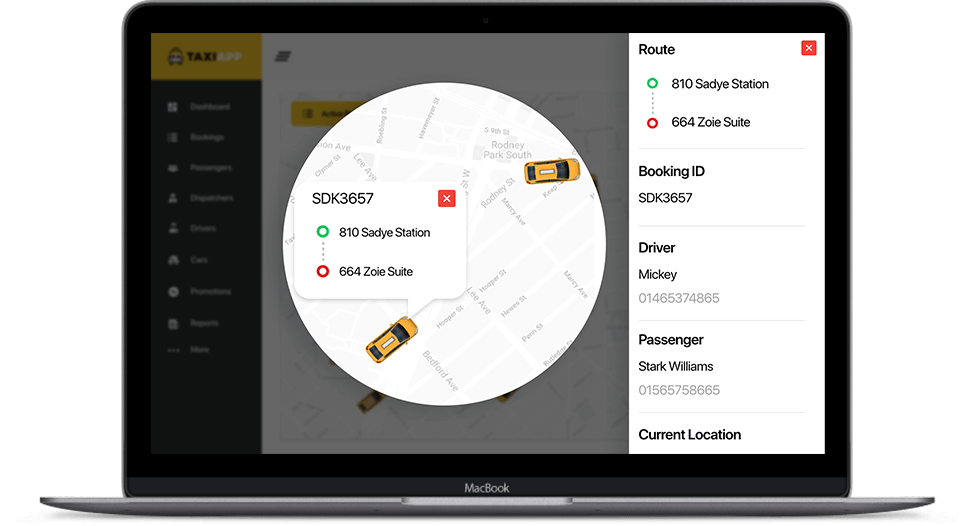 Careem clone app admin dashboard — real-time fleet tracking and ride management panel