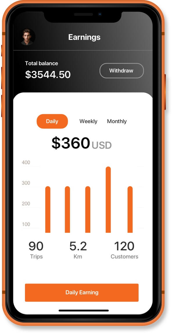 Driver app onboarding screen