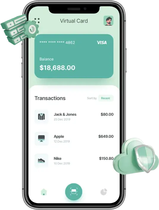 FinTech app benefits — virtual card transactions secure payments and financial management