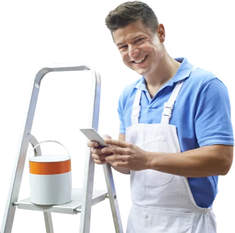 Home service marketplace business growth — service provider using mobile app on the job