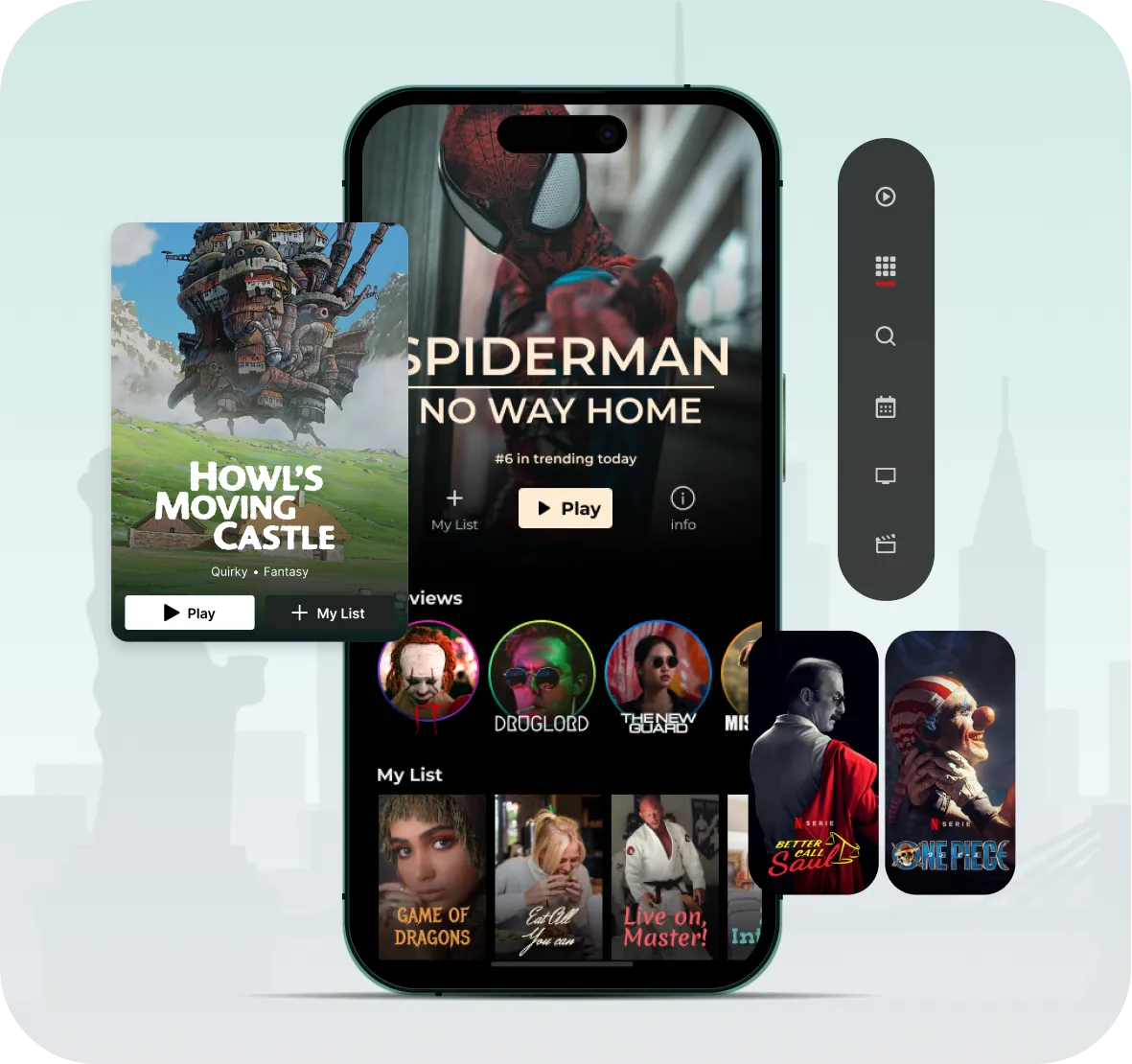 Leading video streaming app development — mobile OTT platform with content discovery and watchlist