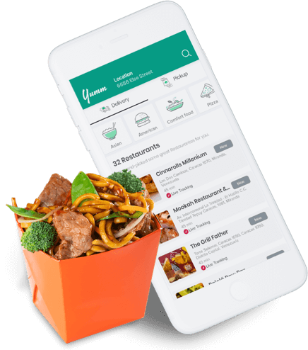 Food delivery app preview